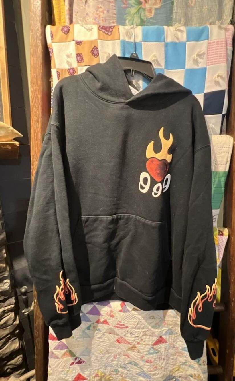999 Club Hoodie with Flame Design, X-Large